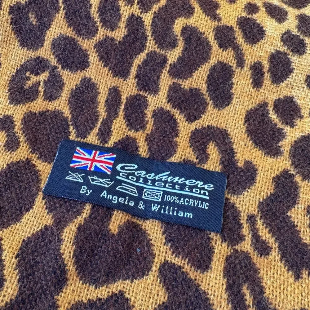 Angela & William Leopard Print Scarf Winter Cashmere Feel Scarf Warm Long